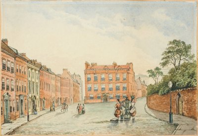 Cross House met de Vicars Pump, Newcastle door J.R. Dewar