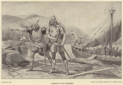 Landing van de Noormannen door J. (after) Steeple Davis