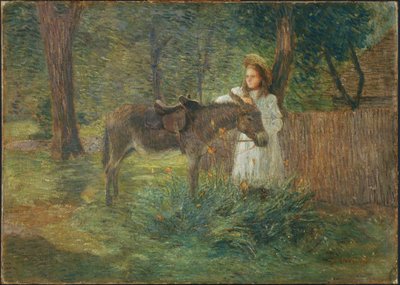 Na de rit / Buren bezoeken door J. Alden Weir
