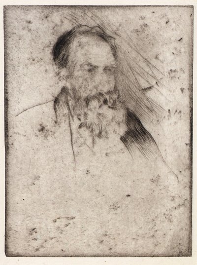 Portret van Albert P. Ryder door J. Alden Weir