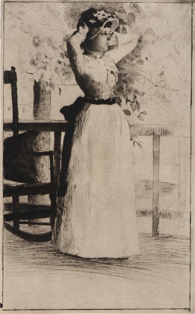 Portret van juffrouw Hoe door J. Alden Weir