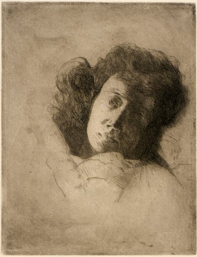 Studie van een vrouwenhoofd door J. Alden Weir