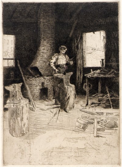 De smidse door J. Alden Weir