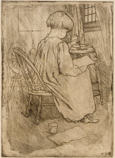 De kleine kunstenaar door J. Alden Weir