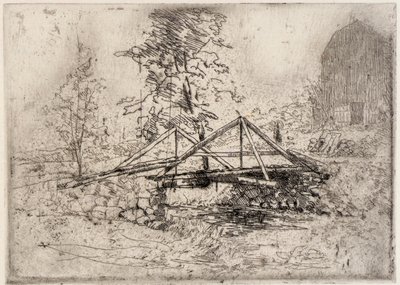 De houten brug door J. Alden Weir