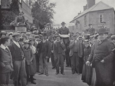 Corby Pole Fair, de Voorzitter, met het Handvest door J. Benjamin Stone