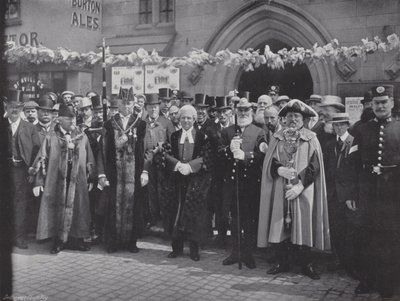 Lichfield Greenhill Bower, Verzamelen voor de Processie door J. Benjamin Stone