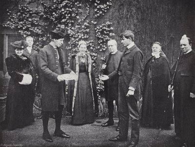 Pannenkoek Gooien op Westminster School, de Winnaar Ontvangt zijn Guinea door J. Benjamin Stone