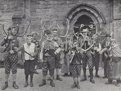 De Hoorn Dans, Abbots Bromley, alle Personages door J. Benjamin Stone