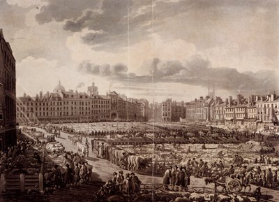 Smithfield Markt, Londen, 1811 door J Bluck