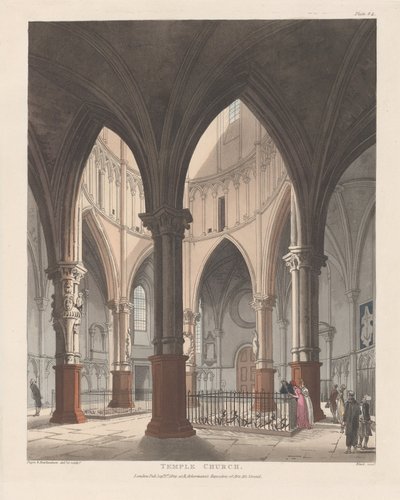 Temple Church, 1 september 1809 door J. Bluck