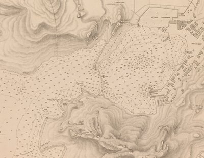 Griekenland, de Peiraeus of Port Drako onderzocht door Commandant Thomas Graves, H.M.S. Beacon 1840 (detail) door J. & C. Walker