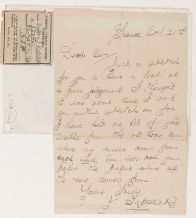 Brief aan de redacteur van de Liverpool Weekly Courier, 21 oktober 1917 door J. Capstick