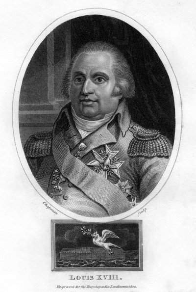 Lodewijk XVIII, Koning van Frankrijk door J. Chapman
