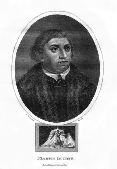 Maarten Luther, Duitse theoloog, Augustijner monnik en kerkelijke hervormer, 1814 door J. Chapman