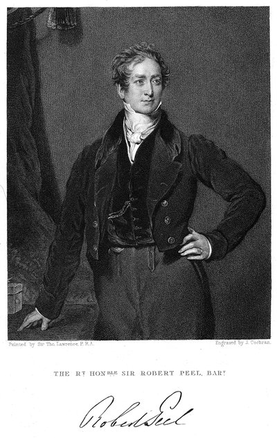 Robert Peel, 19e eeuwse Britse staatsman door J. Cochran