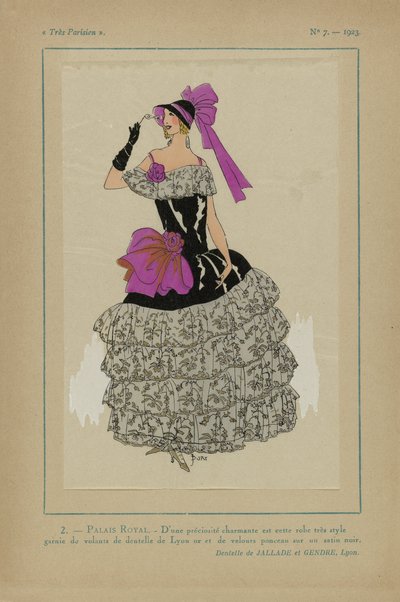 Très Parisien, 1923, No 7: 2 - PALAIS ROYAL. - Van een charmante kostbaarheid... door J. Dory