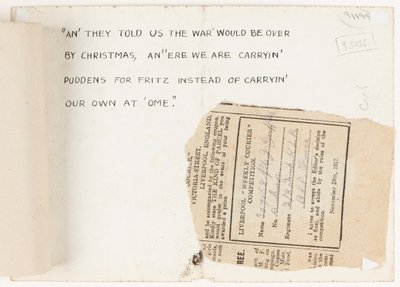 Brief aan de wedstrijdredacteur van de Liverpool Weekly Courier, 1917 door J. Griffiths