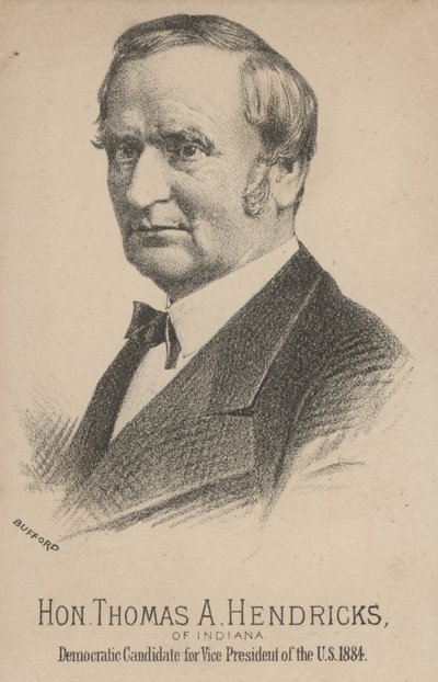Thomas A. Hendricks uit Indiana, Democratische kandidaat voor Vicepresident van de Verenigde Staten door J. H. and Co. Bufford