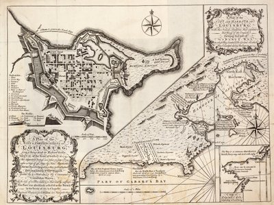 Een plan van de stad en haven van Louisburg, Cape Breton door J. Hinton