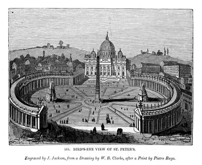 Vogelvlucht van St. Peters, 1843 door J. Jackson
