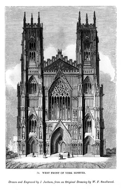 Westfront van York Minster, ca. 1820-1830 1843 door J. Jackson