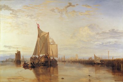 Dort of Dordrecht - De Dort Packet-Boat uit Rotterdam in de windstilte door Joseph Mallord William Turner