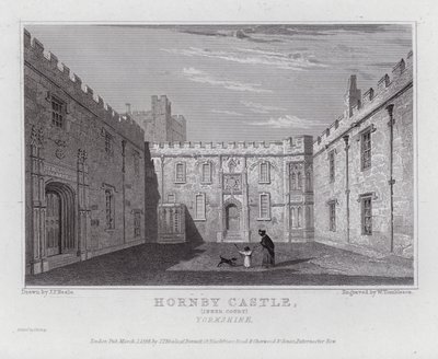 Hornby Castle, Binnenhof, Yorkshire door John Preston Neale