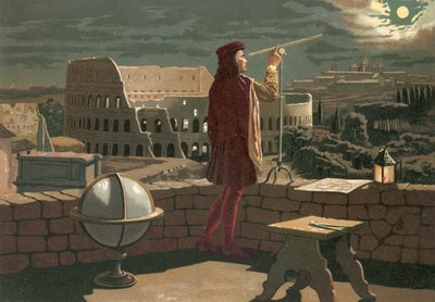 Copernicus observeert in Rome een maansverduistering door J. Presno