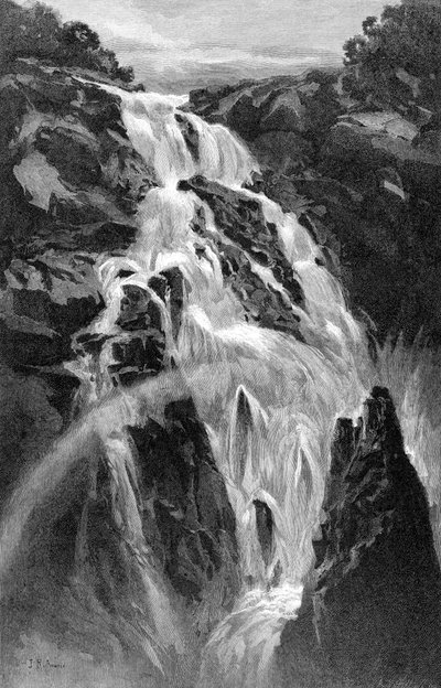 De Barron Falls nabij Cairns, Queensland, Australië, 1886 door J. R. Ashton