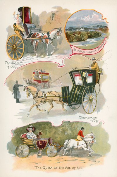 Hansom van 1837 en Hansom van vandaag door J. R. Sinclair