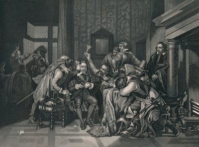 Karel de Eerste in de Wachtkamer, 1649, midden 19e eeuw door J. Rogers