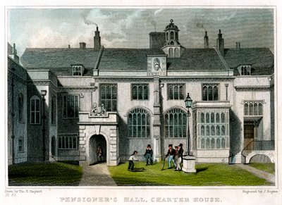 Pensioners Hall, Charterhouse, Londen, 1830 door J. Rogers