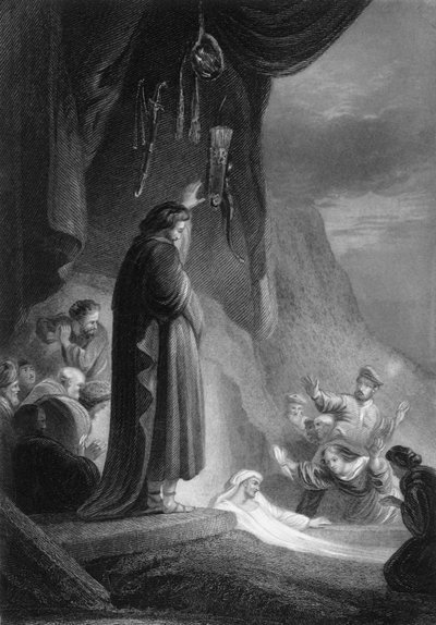 Hij riep met luide stem, Lazarus, kom naar buiten, 19e eeuw door J. Thomson