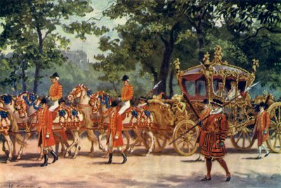De kroningskoets, kroningsprocessie van koning Edward VII door J. Williamson