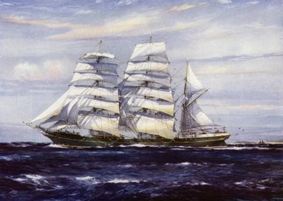 Clipper Schepen: Strathdon (kleur litho) door Jack (after) Spurling