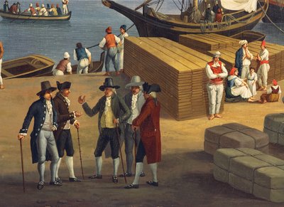 Detail van het Uitzicht op de Haven van Messina vanaf Palazzo del Senato door Jacob Philippe Hackert