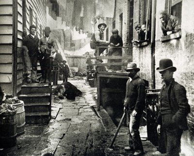 Uitzicht op Little Italy, Mulberry Street, New York, VS, ca. 1890 door Jacob August Riis