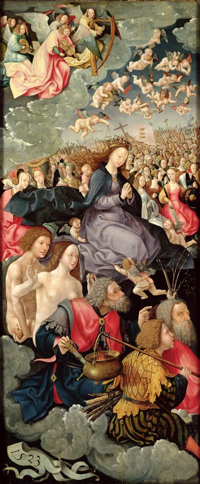 Linkervleugel van drieluik met aanbidding van de Drie-eenheid door Jacob Cornelisz van Oostsanen
