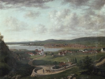 Christiania en omgeving vanaf de Egeberget door Jacob Edward Munch