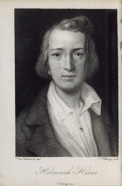 Portret van de dichter Heinrich Heine door Jacob Felsing