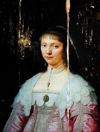 Portret van een jonge vrouw door Jacob Fransz van der Merck