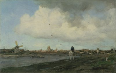 Landschap met windmolens, 1890-5 door Jacob Henricus or Hendricus Maris
