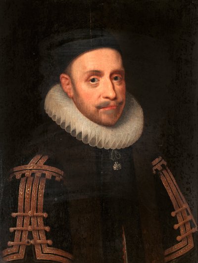 Portret van koning Gustavus Adolphus van Zweden door Jacob Hoefnagel