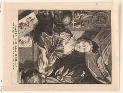 Portret van Maria Sibylla Merian door Jacob Houbraken