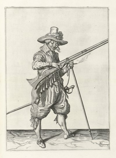 Musketier op wacht, ca. 1600 door Jacob II de Gheyn