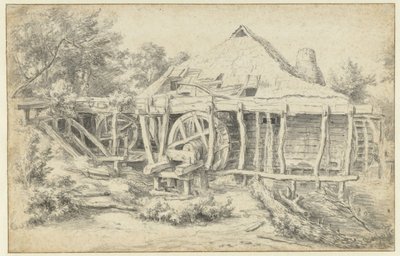 Gezicht op een watermolen door Jacob van Ruisdael