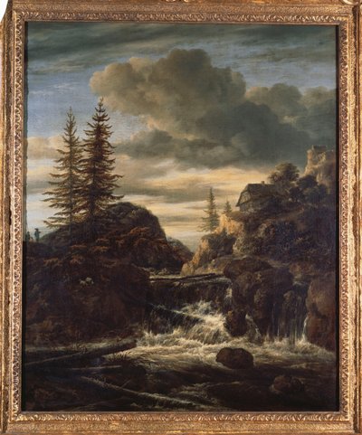 Een Noors Landschap met een Waterval door Jacob van Ruisdael