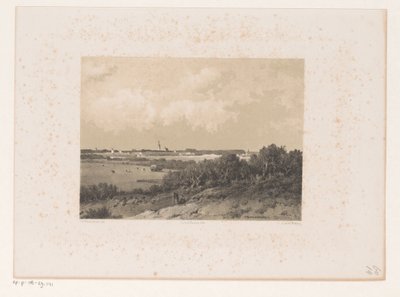Landschap met dorp aan de horizon door Jacob Jan van der Maaten