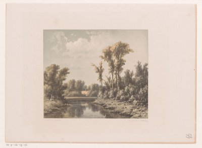 Landschap met rivier door Jacob Jan van der Maaten